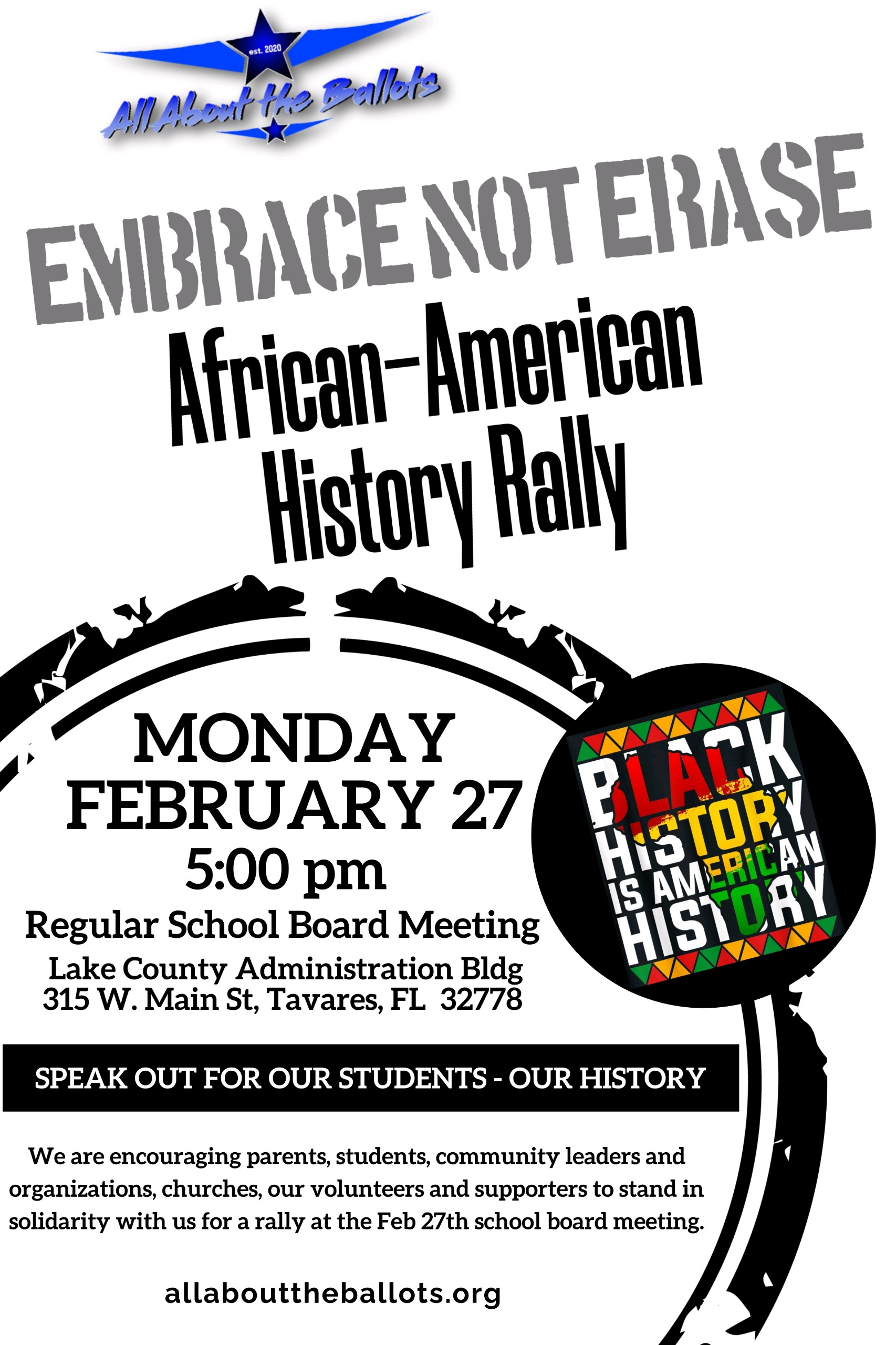 #EmbraceNotErase Black History Rally